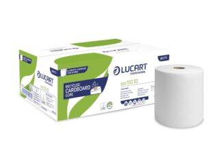 Rolă prosop autocut Lucart Eco 150 ID, 2 str, albă, 150 m/rolă, 6 role/bax