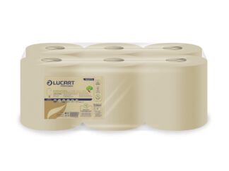 Rolă prosop derulare centrală Lucart EcoNatural L-ONE MAXI 450, 2 str, 163 m/rolă, 6 role/bax