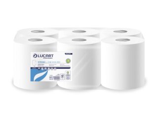 Rolă prosop derulare centrală Lucart Strong L-ONE MAXI 450, 2 str, albă, 163 m/rolă, 6 role/bax