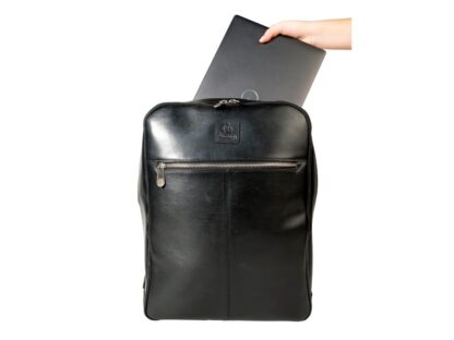 Rucsac din piele laptop 14" Exactive Exacompta 17637E, negru 2