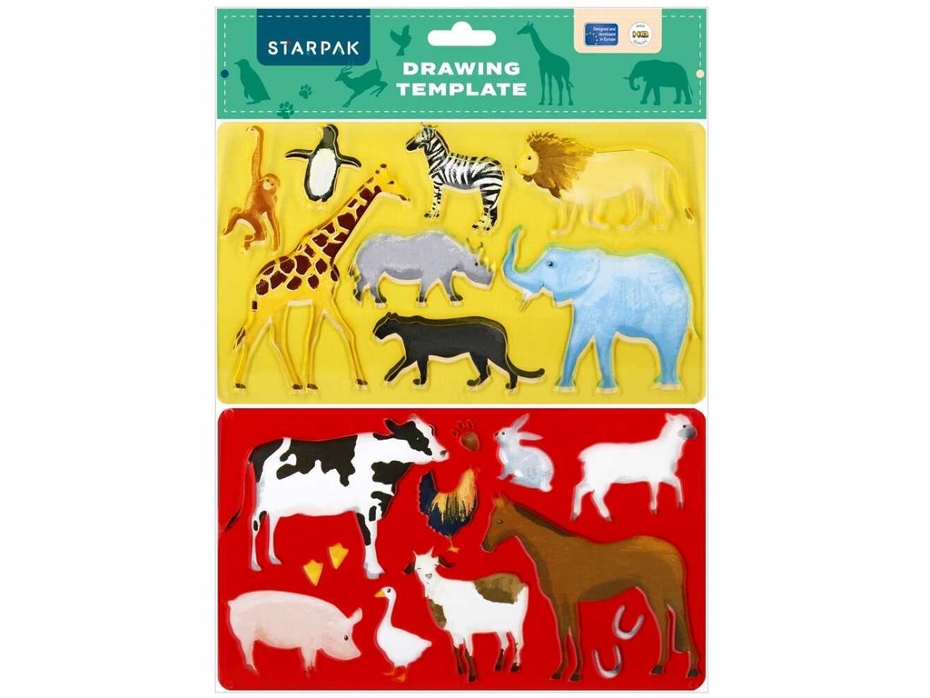 Șablon desen animale domestice și sălbatice pentru contur