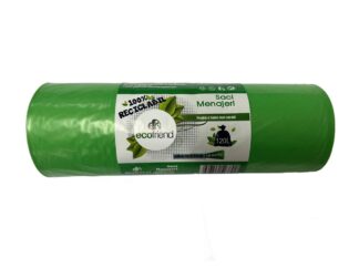 Saci menaj 120 L (70 x 110) 30 microni 10 buc/rolă LDPE - Verde