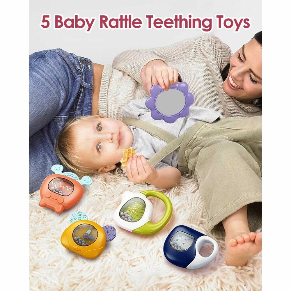 Saltea cu Pian și Oglindă, Centru Activități Bebeluși, Sunete, Lumini, Jucării Zornăitoare, 0 luni+ 3