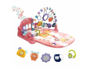 Saltea cu Pian și Oglindă, Centru Activități Bebeluși, Sunete, Lumini, Jucării Zornăitoare, 0 luni+