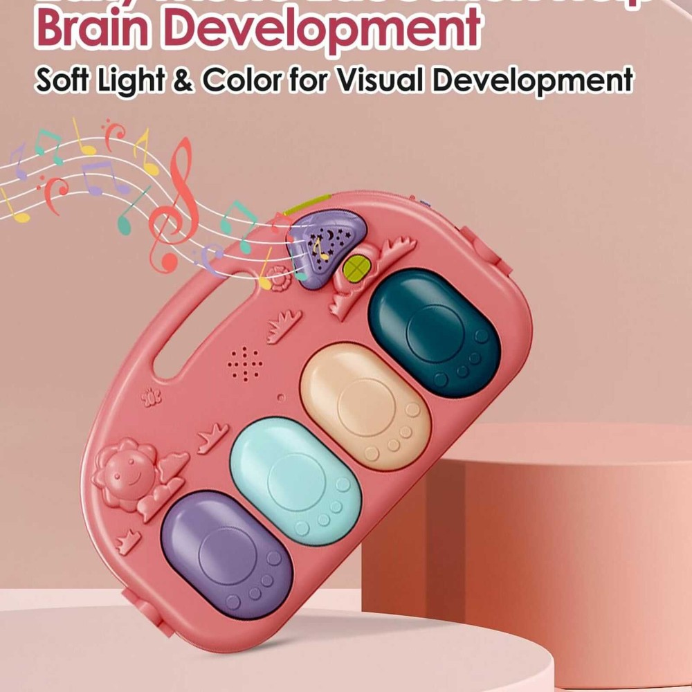 Saltea cu Pian și Oglindă, Centru Activități Bebeluși, Sunete, Lumini, Jucării Zornăitoare, 0 luni+ 4