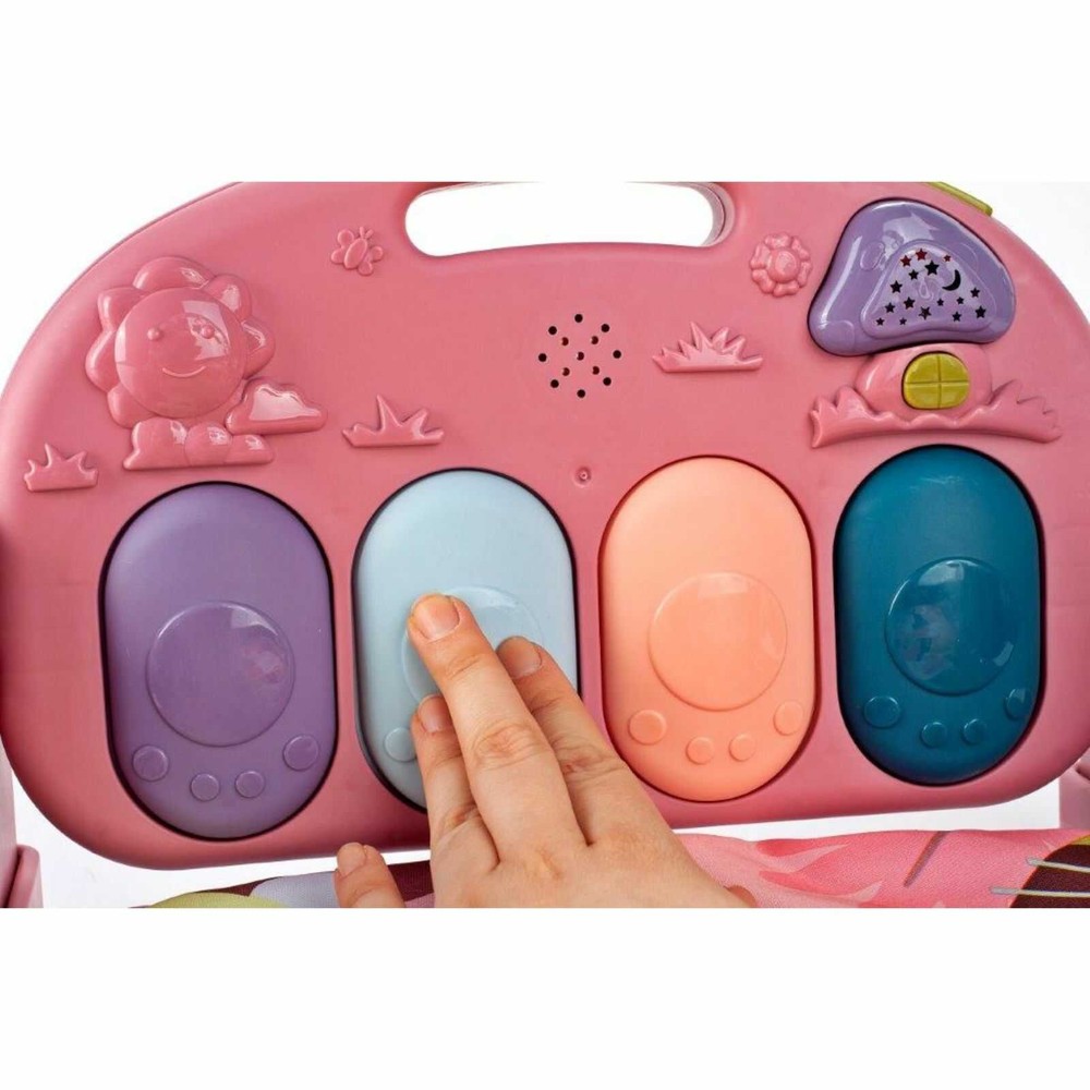 Saltea cu Pian și Oglindă, Centru Activități Bebeluși, Sunete, Lumini, Jucării Zornăitoare, 0 luni+ 8