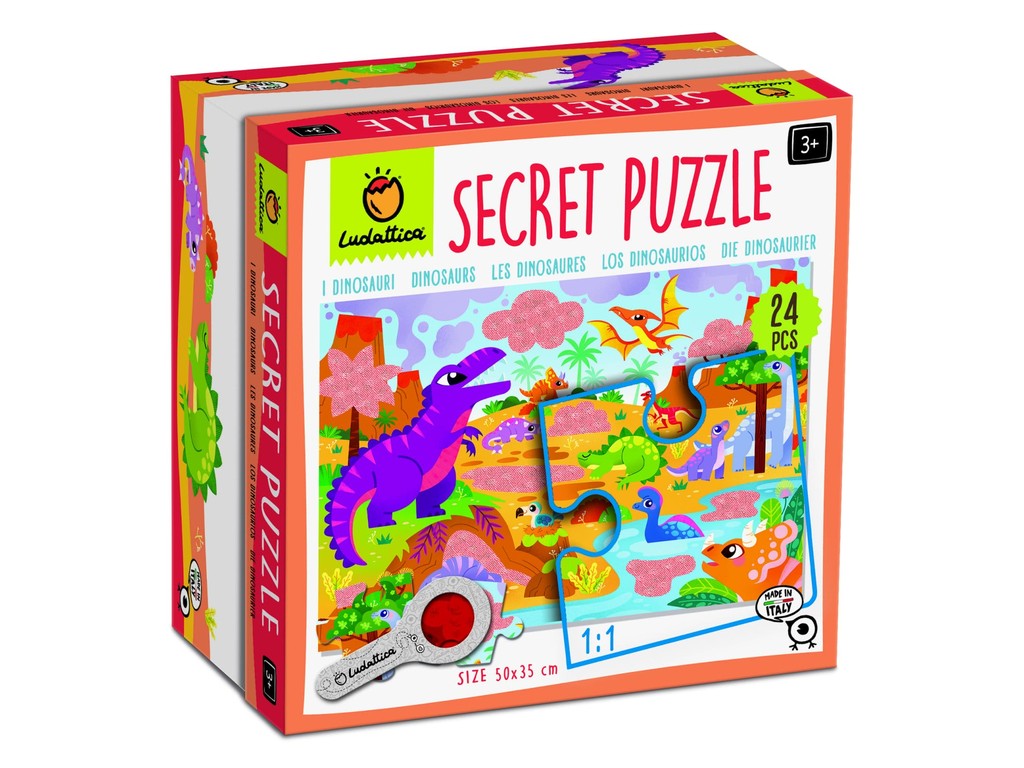 Secret Puzzle Dinozaurii, Ludattica, 2-5 ani, 24 piese