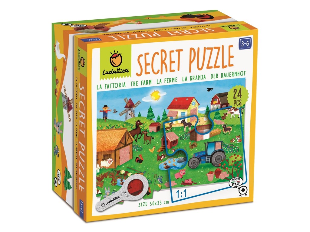 Secret Puzzle Ferma, Ludattica, 3-6 ani, 24 piese