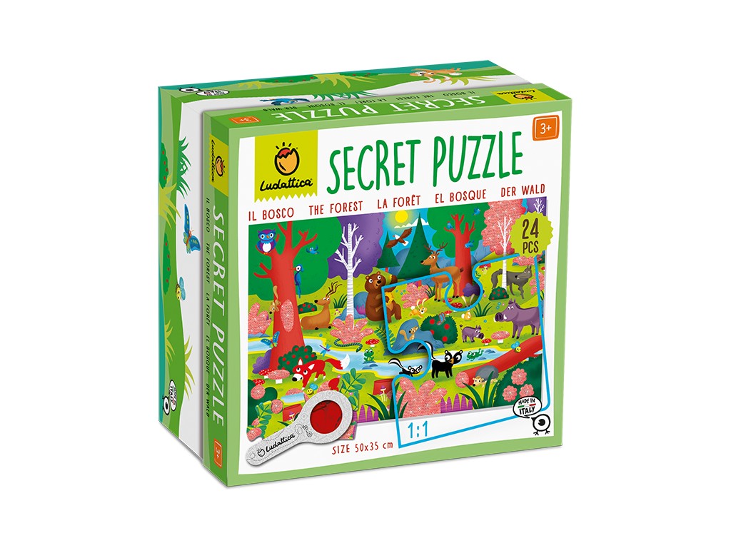 Secret Puzzle Pădurea, Ludattica, 2-5 ani, 24 piese