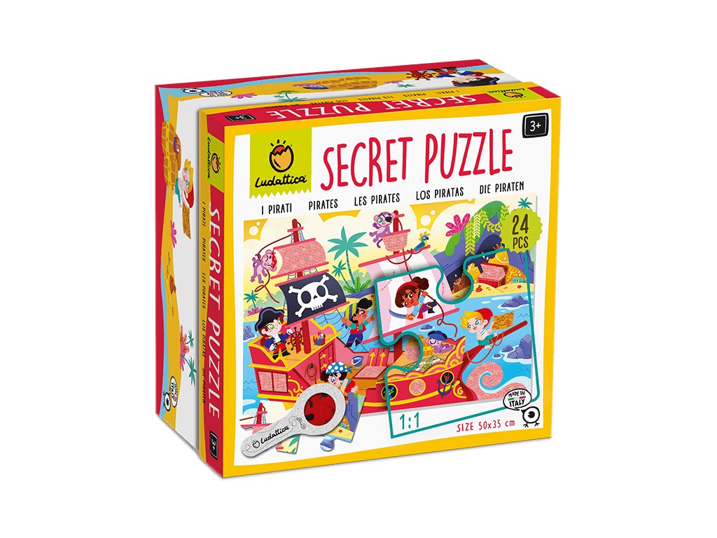 Secret Puzzle Pirații, Ludattica, 2-5 ani, 24 piese