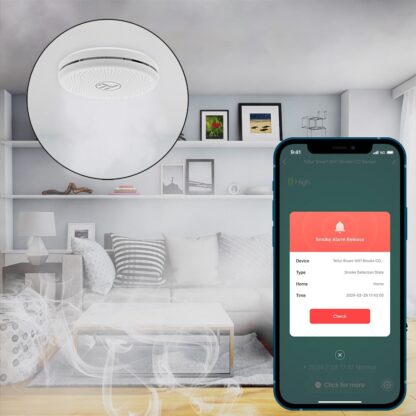 Senzor de fum și CO WiFi Tellur Smart, AA, alb 5