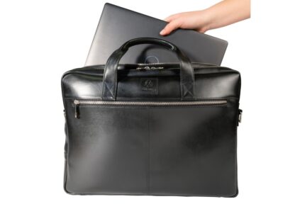Servietă dublă din piele laptop 15,6" Exactive Exacompta 17537E, negru 2
