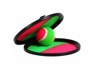 Set 2 Palete cu minge și arici, Model Aruncă și Prinde, Prindere Velcro, Roz Verde, 18 cm diametru, Catch Toss Ball