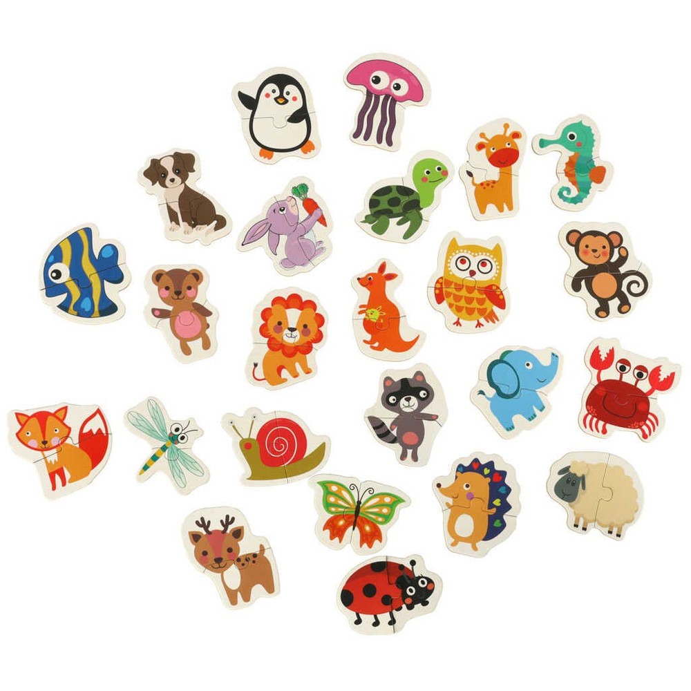 Set 24 Puzzle-uri Educative cu Animale și Insecte, Cutie Depozitare Metalică, 6.5 x 5.5 cm, 3 ani+ 4
