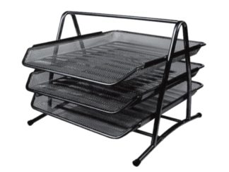 Set 3 tăvițe metalice suprapozabile negru