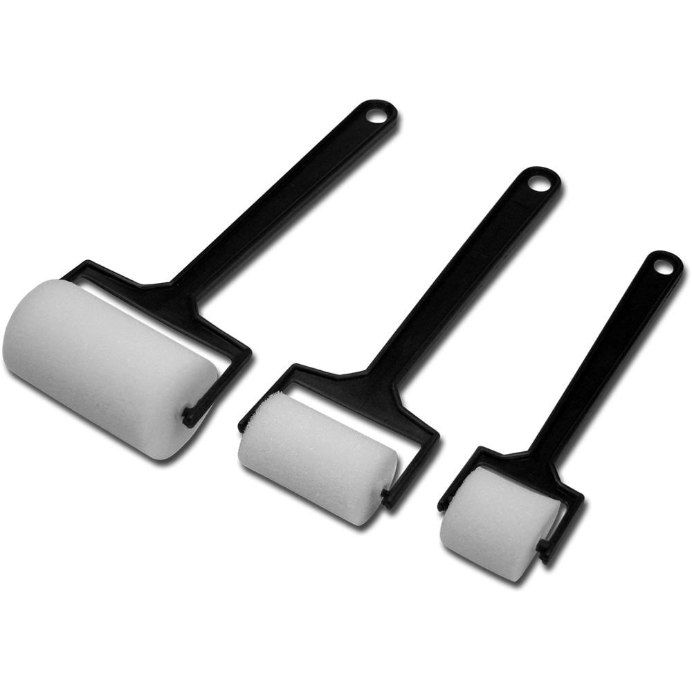 Set 3 trafaleți, role burete pentru pictură și decorare 2