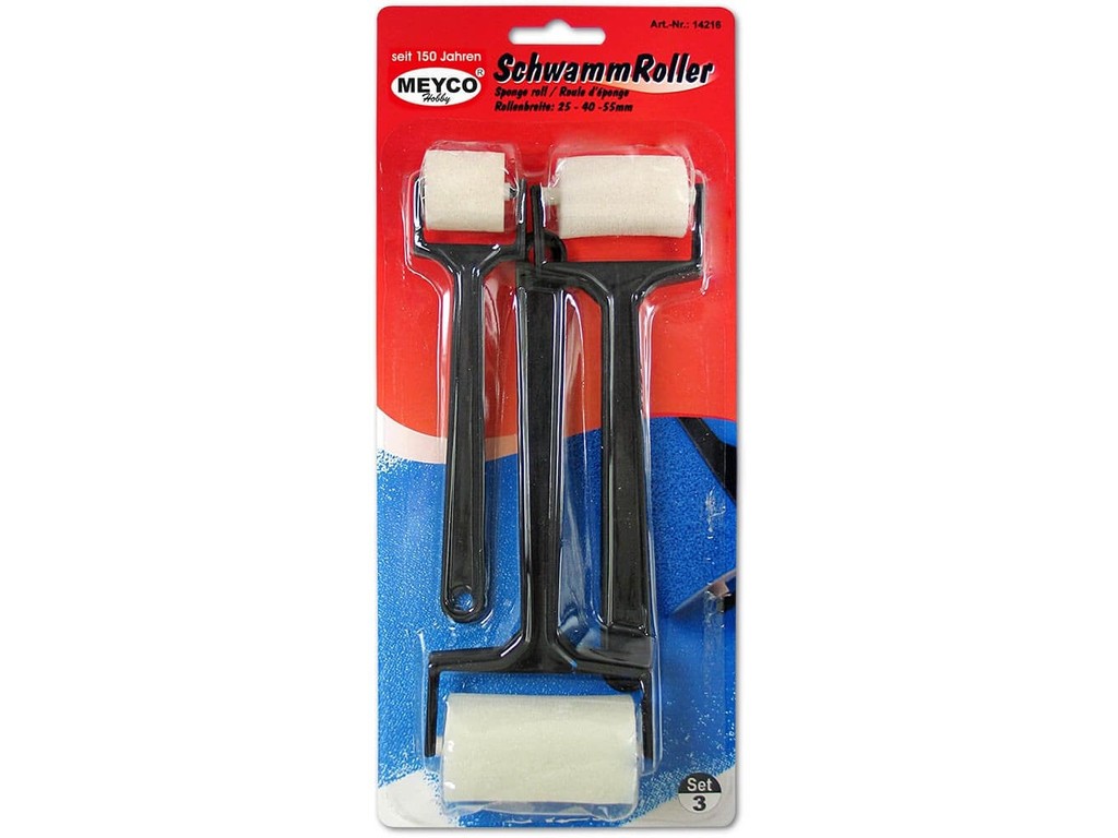 Set 3 trafaleți, role burete pentru pictură și decorare