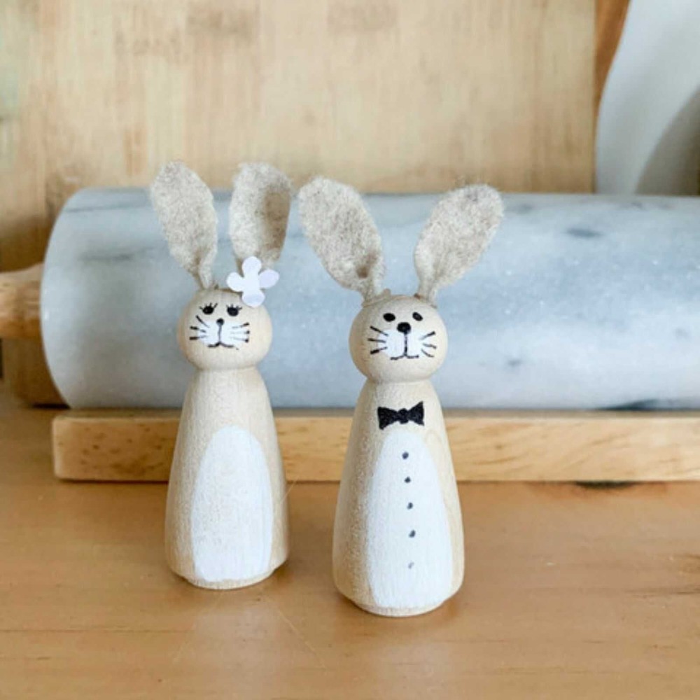 Set 50 Păpuși din lemn, pitici, figurine de pictat, Peg Doll 8