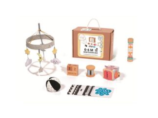 Set 7 Jucării Montessori pentru Bebeluși, 0 6 luni, Cutie educativă, Box