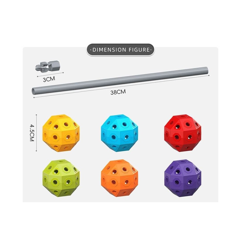 Set construcție iglu, cort sau fort copii, 70 piese, bețe lungi și conectori stabili 2