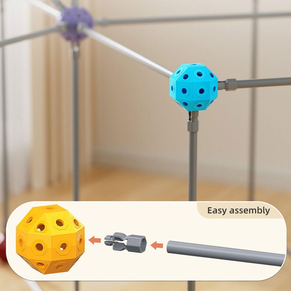 Set construcție iglu, cort sau fort copii, 70 piese, bețe lungi și conectori stabili 4