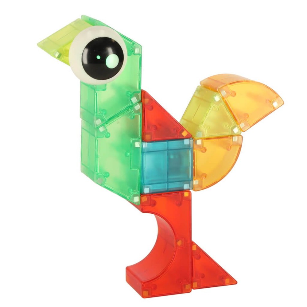 Set cuburi magnetice 3D cu LED, 34 piese, construcții luminoase copii 3 ani+ 8