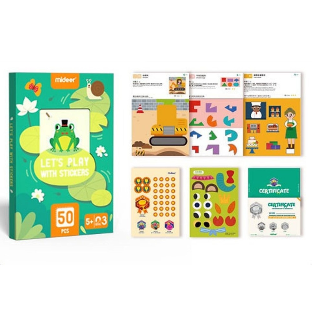 Set de activități cu exerciții de lipire stickere, tăiere și decupare a hârtiei, Let’s Play with Stickers, Nivel 03 Avansat 5