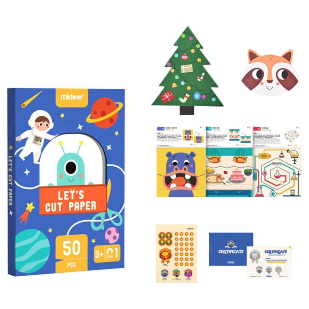 Set de activități cu exerciții de tăiere și decupare a hârtiei, Let’s Cut Paper, Nivel 01 Începător 4
