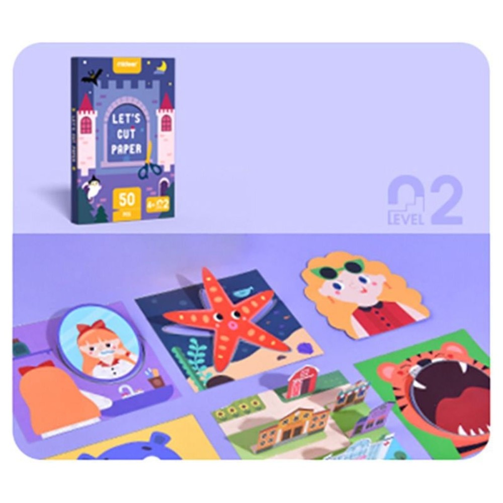 Set de activități cu exerciții de tăiere și decupare a hârtiei, Let’s Cut Paper, Nivel 02 Mediu 5