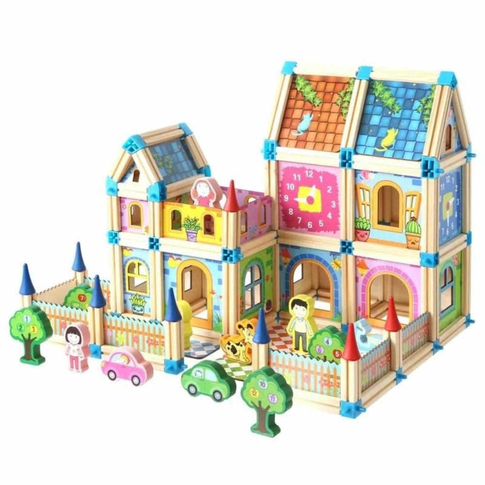 Set de construcție din lemn, Micul Arhitect, 268 piese, Beilaluna Toys 3