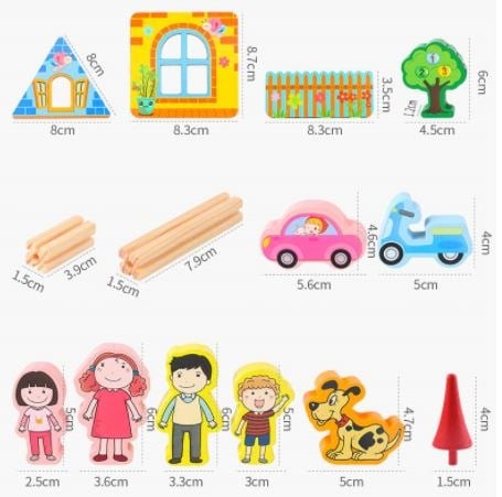 Set de construcție din lemn, Micul Arhitect, 268 piese, Beilaluna Toys 9