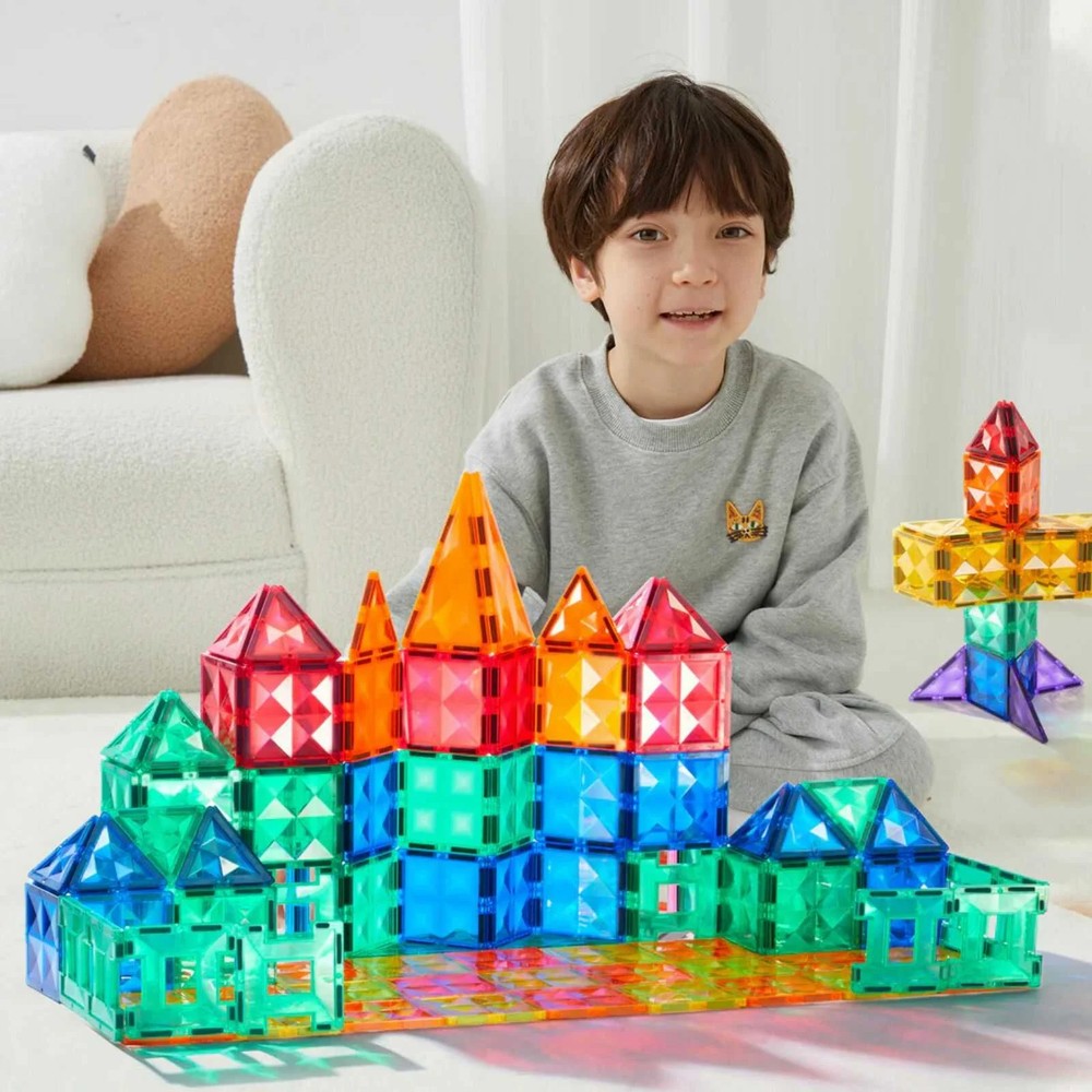Set de Construcție Magnetic, 100 piese Colorful Magnetic Tiles 2