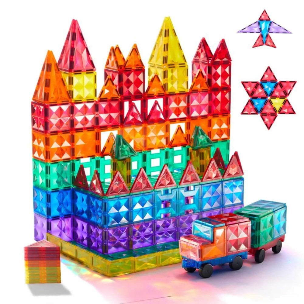 Set de Construcție Magnetic, 100 piese Colorful Magnetic Tiles 4