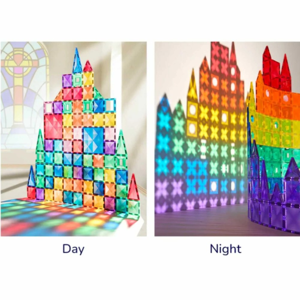 Set de Construcție Magnetic, 100 piese Colorful Magnetic Tiles 7