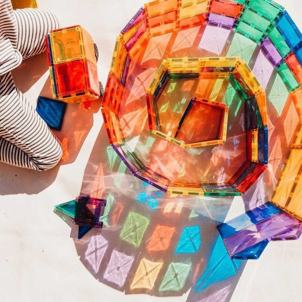 Set de construcție magnetic, 102 piese, Creative Pack, Connetix Tiles 10