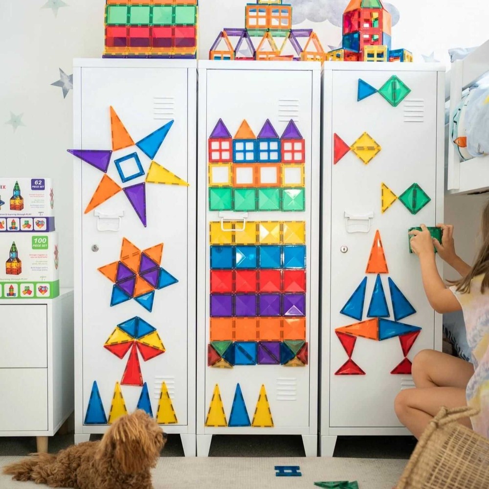 Set de construcție magnetic, 102 piese, Creative Pack, Connetix Tiles 5