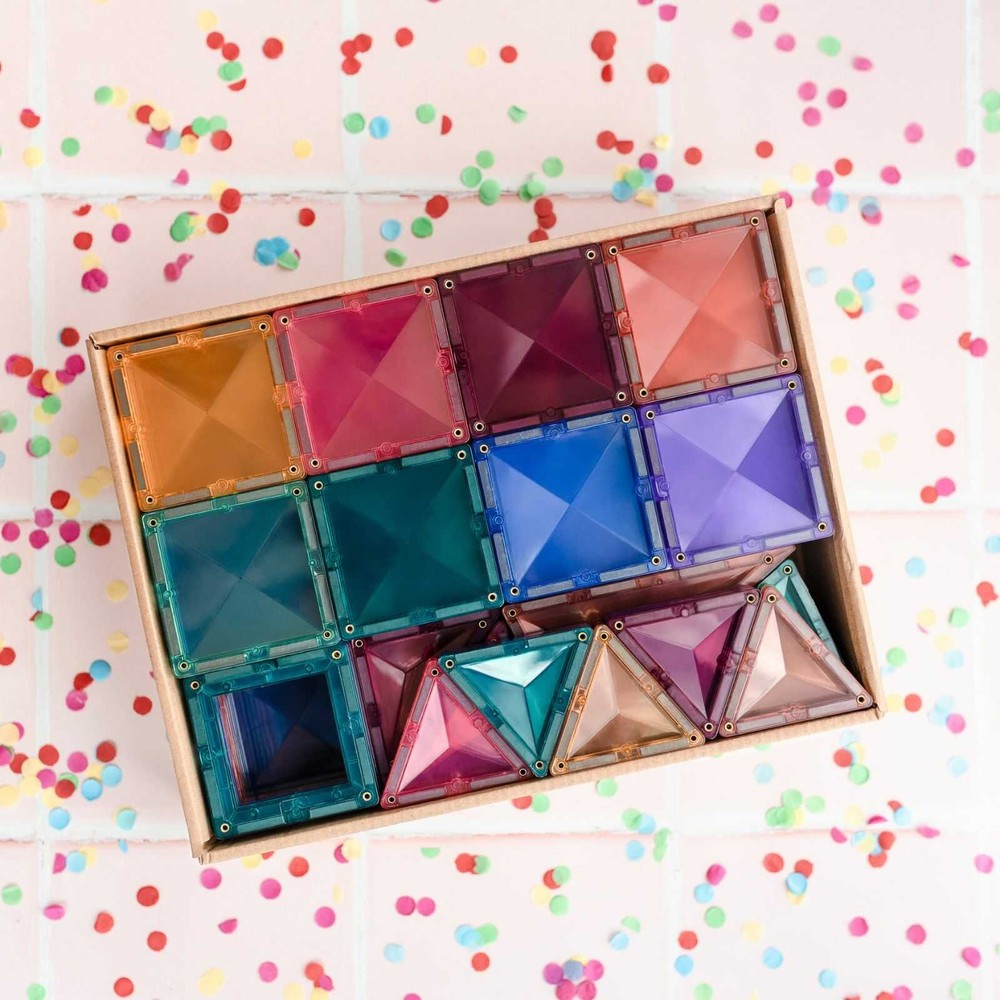 Set de construcție magnetic, 120 piese, pastel, Creative Pack, Connetix Tiles 11