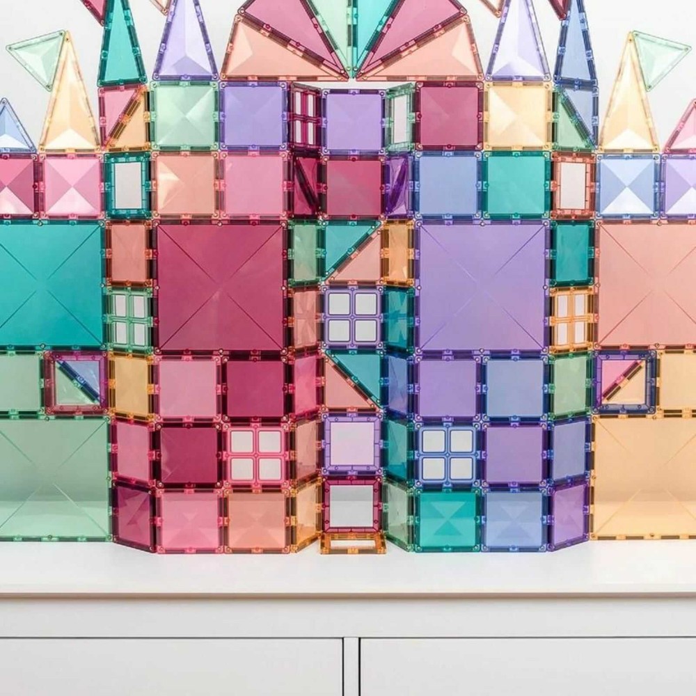 Set de construcție magnetic, 120 piese, pastel, Creative Pack, Connetix Tiles 8
