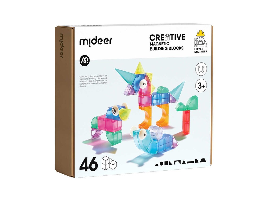 Set de construcție magnetic, 46 piese colorate