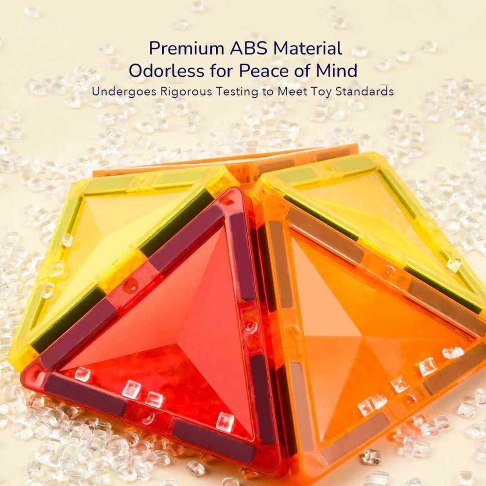 Set de Construcție Magnetic, 60 piese Colorful Magnetic Tiles 3