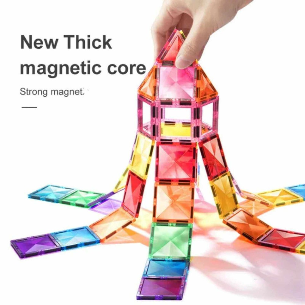 Set de Construcție Magnetic, 60 piese Colorful Magnetic Tiles 6