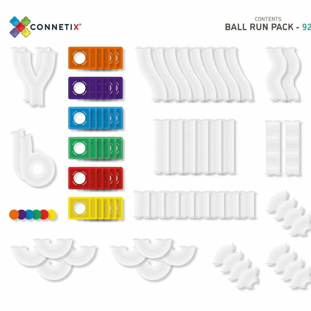 Set de construcție magnetic, 92 piese, Ball Run Pack, Connetix Tiles 12