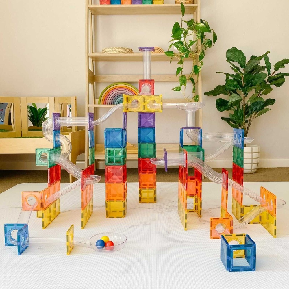 Set de construcție magnetic, 92 piese, Ball Run Pack, Connetix Tiles 4