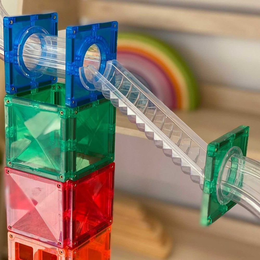 Set de construcție magnetic, 92 piese, Ball Run Pack, Connetix Tiles 8