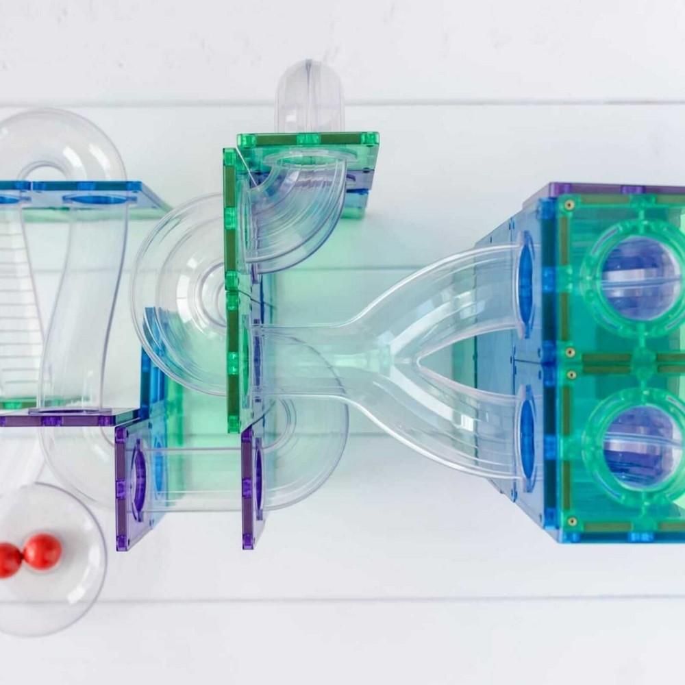 Set de construcție magnetic, 92 piese, Ball Run Pack, Connetix Tiles 9