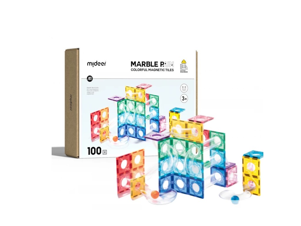 Set de construcție magnetic, marble run, 100 piese