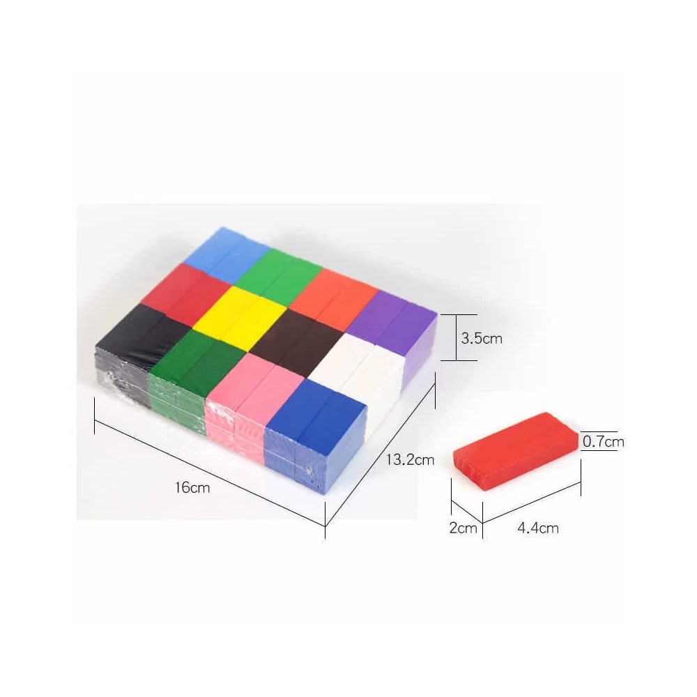 Set de construcție pentru copii, joc de stivuit Domino cu 600 de piese colorate din lemn 3