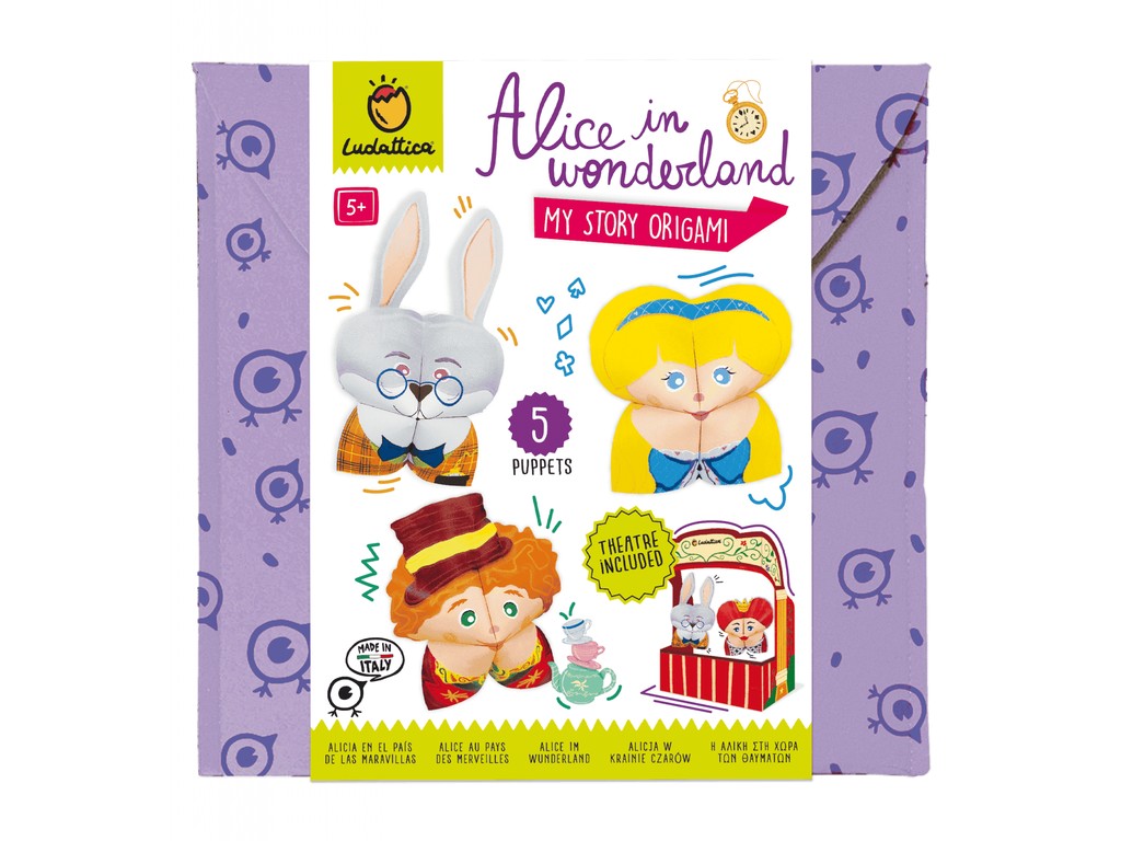 Set de Teatru de Păpuși Origami Alice în Țara Minunilor, +5 ani, Ludattica