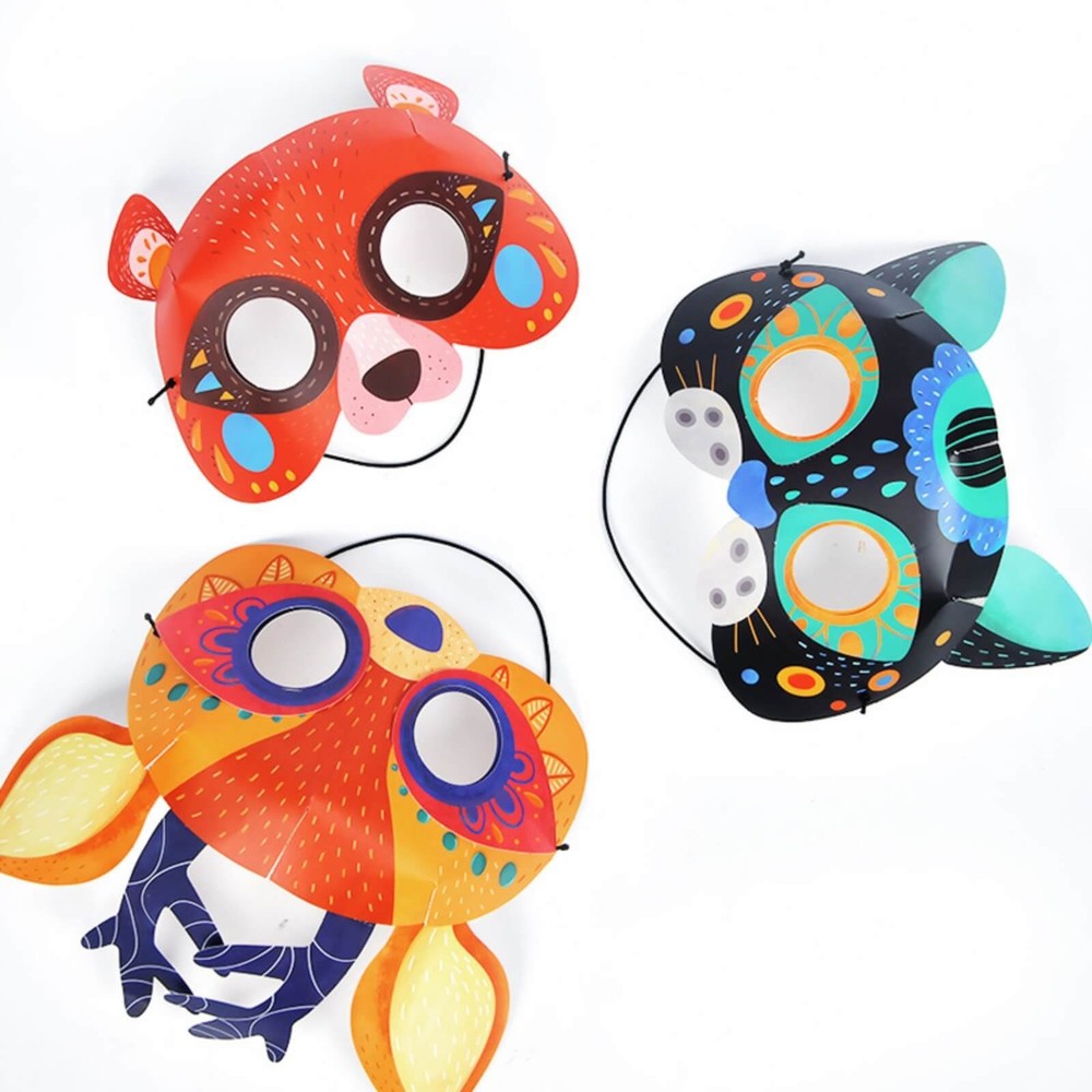 Set Măști din Hârtie pentru Copii, Set Carnaval DIY 4
