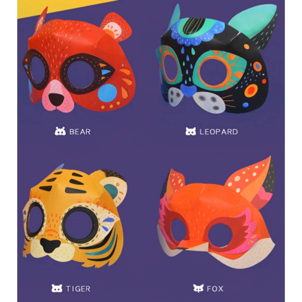 Set Măști din Hârtie pentru Copii, Set Carnaval DIY 5